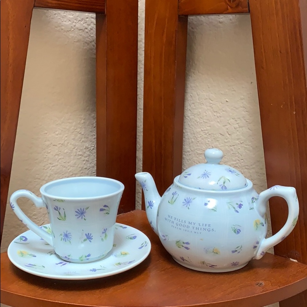 🔹Day spring Blue Floral Tea Set